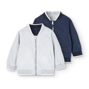 Cazadora reversible bebé niño, estampado, azul marino