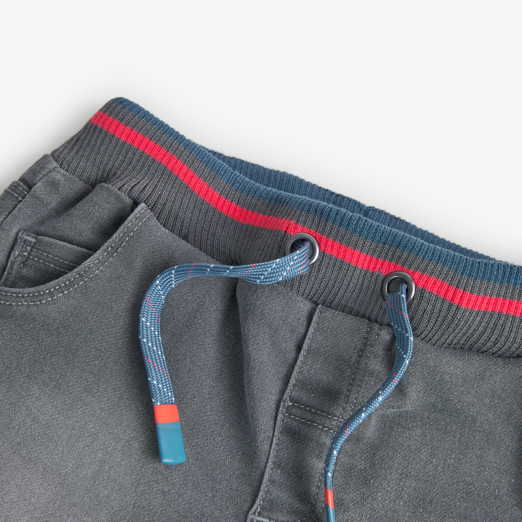 Bermudas en denim con estampado de color gris, Bermudas