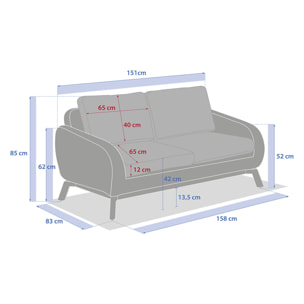 Canapé de jardin "Manissa" honey & beige 2 places en aluminium et polyester