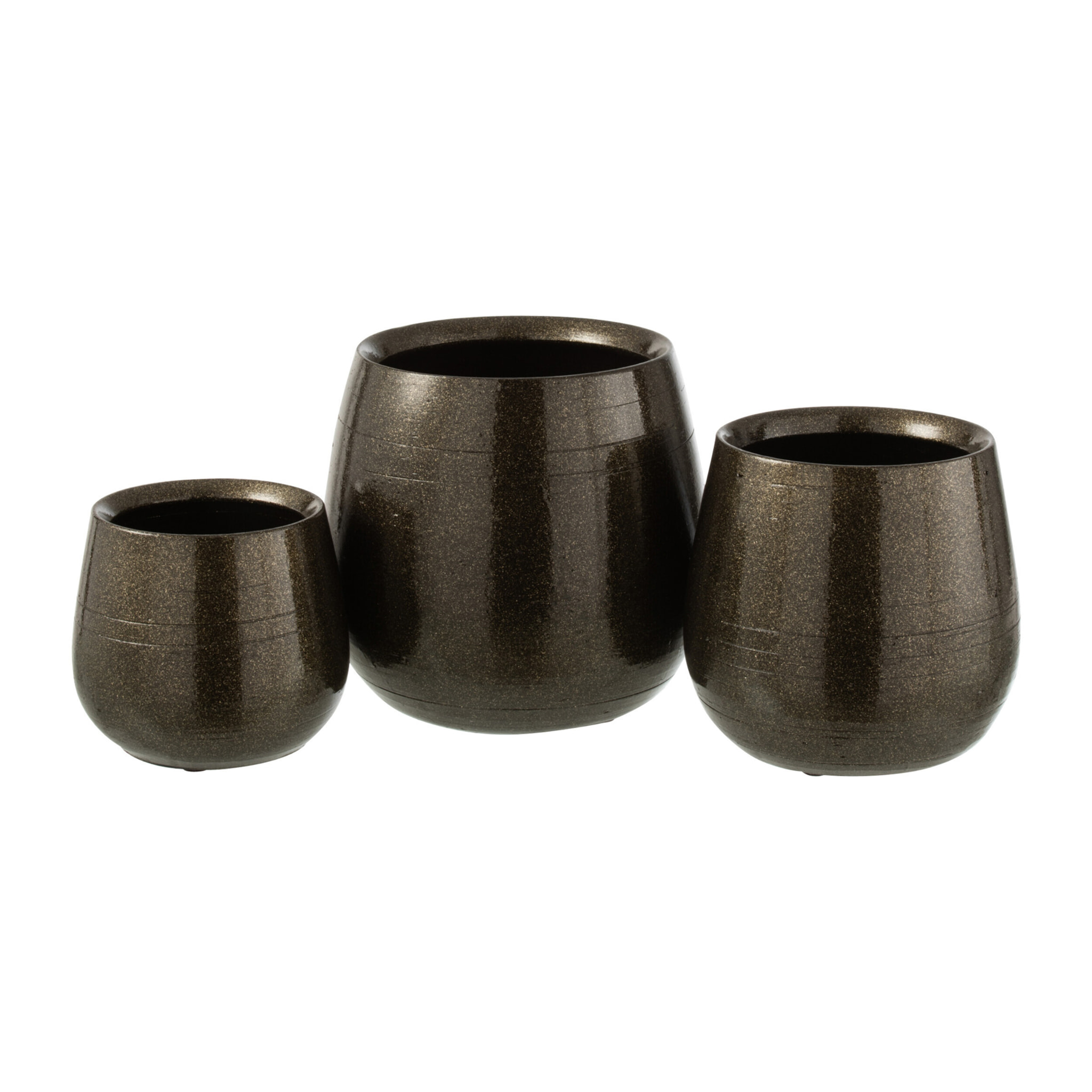 J-Line cache-pot Brillant - céramique - vert/or - large -  Ø 22 cm