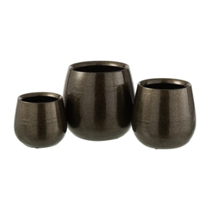 J-Line cache-pot Brillant - céramique - vert/or - large -  Ø 22 cm