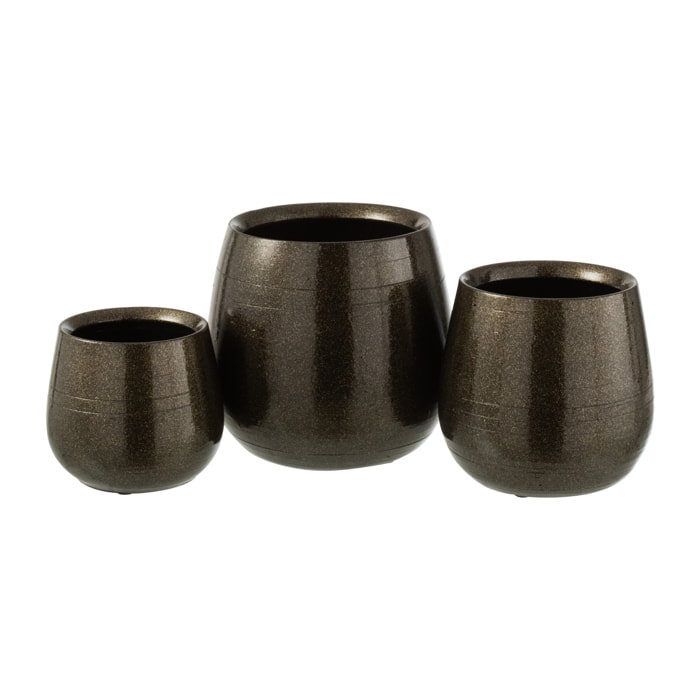 J-Line cache-pot Brillant - céramique - vert/or - large -  Ø 22 cm