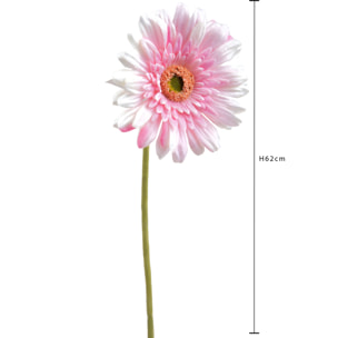 Fiore Di Gerbera Singolo. Altezza 62 Cm - Pezzi 12 - 12X62X12cm - Colore: Rosa - Bianchi Dino - Gerbera, Garofano E Gladiolo