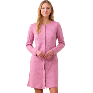 Camicia da notte donna in caldo cotone con abbottonatura frontale articolo cuore. Noidinotte