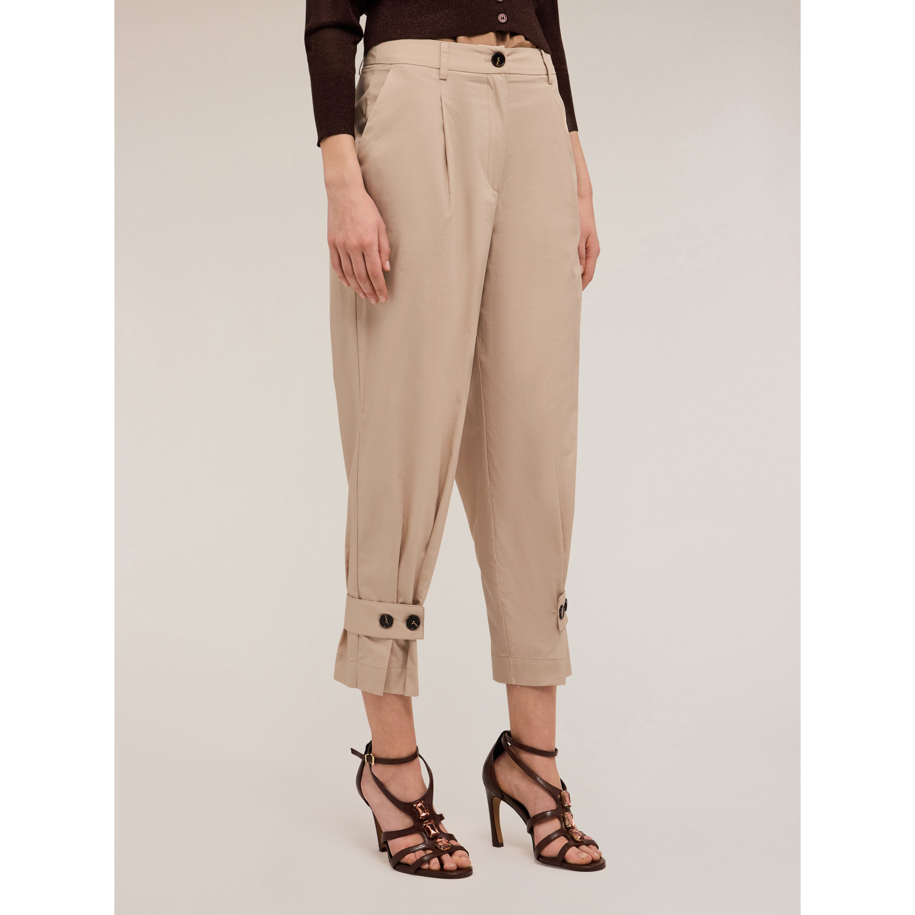 Motivi - Pantaloni chino barrel leg - Beige