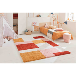 Aquarelle - tapis chambre d'enfant à motif géométrique terra