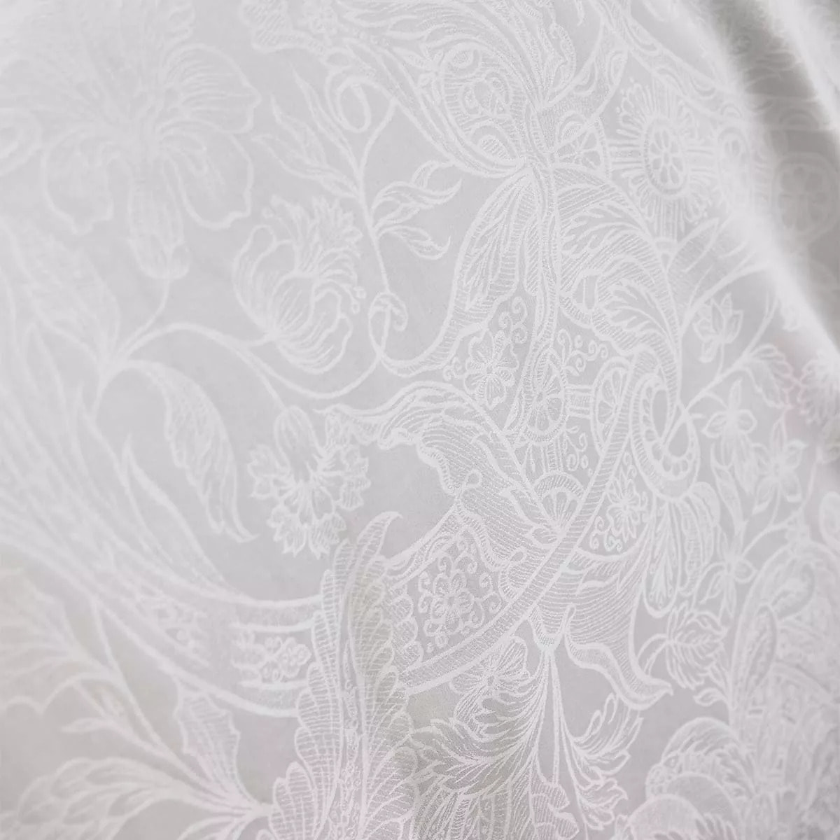 Housse de couette satin de coton motif jacquard blanc Alexandria diamant