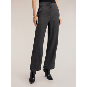 Motivi - Pantalones barrel de tweed - Gris