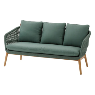 Salon de jardin "Orissa" vert olive 5 places en polyester et acier