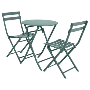 Table de jardin pliante ronde Greensboro Vert jade