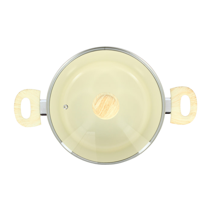 Faitout en revêtement céramique 24cm crème - tous feux COLORAMA