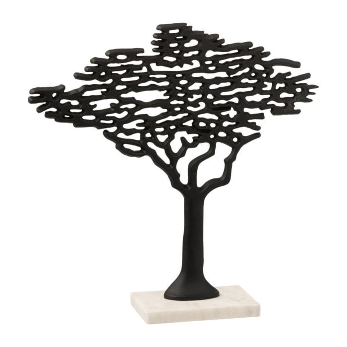 J-Line Arbre + Pied Aluminium/Marbre Noir/Blanc