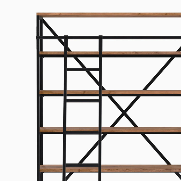 Ensemble de 2 bibliothèques en bois et métal - Kasi