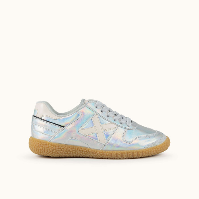 Zapatilla Infantil con Cordones en Acabado Metalizado Holográfico - MUNICH MINI GOAL 1629