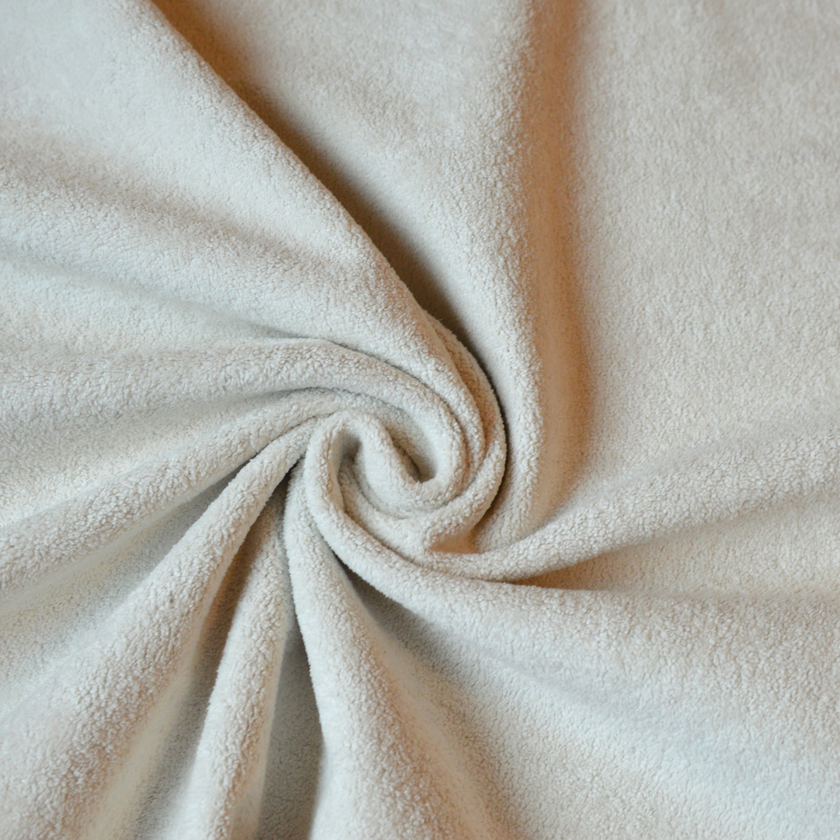 Tissu double face thermique et occultant aspect velours - Ecru