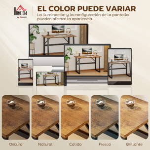 Escritorio Estilo Industrial, 120x60x76 cm, Mesa de Escritorio, Mesa de Ordenador con Marco de Acero, Fácil de Montar, para Casa, Oficina, Dormitorio, Estudio, Marrón Rústico