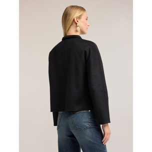 Motivi - Caban in misto lana double - Nero
