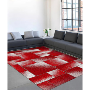 Tappeto Soggiorno Geometrico Rosso