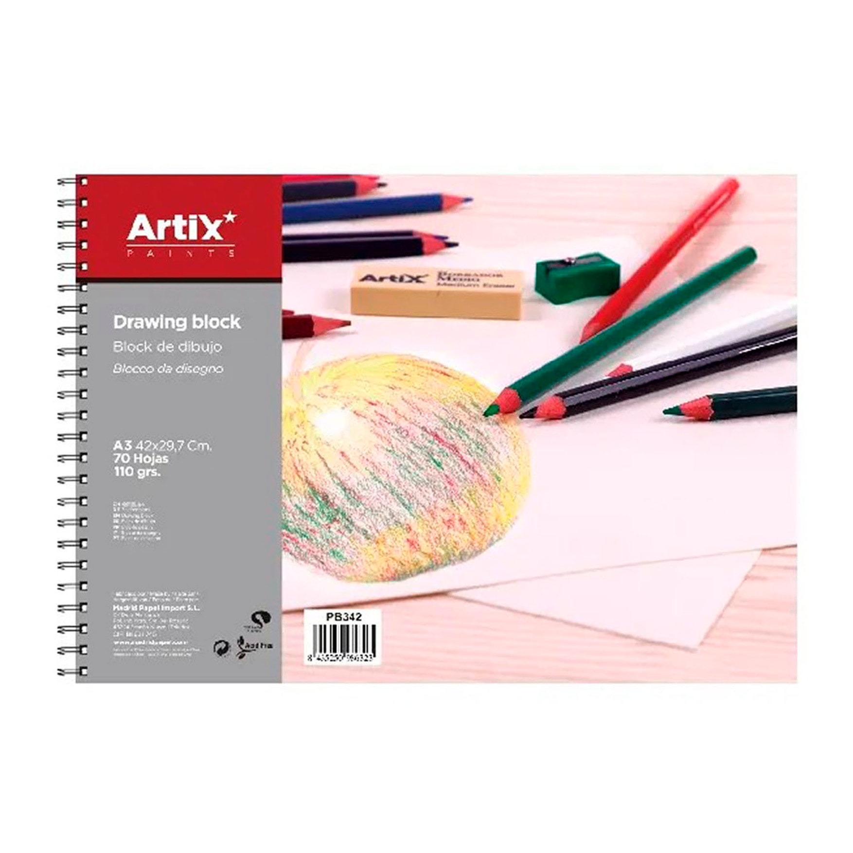 PACK 4 UNITA' BLOCCO DA DISEGNO A3 70 FOGLI 110 g/m²