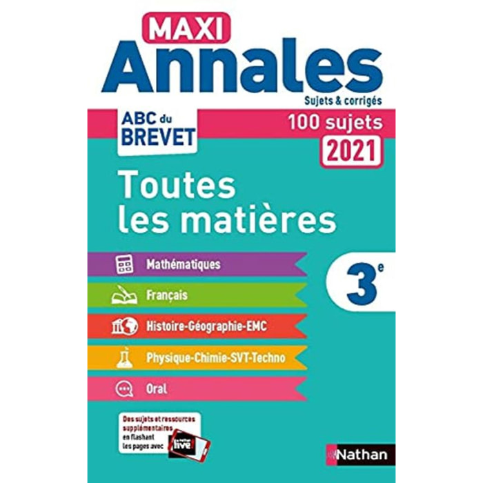 Mora, Gilles | Maxi-Annales ABC du Brevet 2021 - Toutes les matières 3e : Maths - Français - Histoire-Géographie EMC (Enseignement moral et civique) - Physique-Chimie - SVT - Technologie - Oral - Sujets et corrigés | Livre d'occasion
