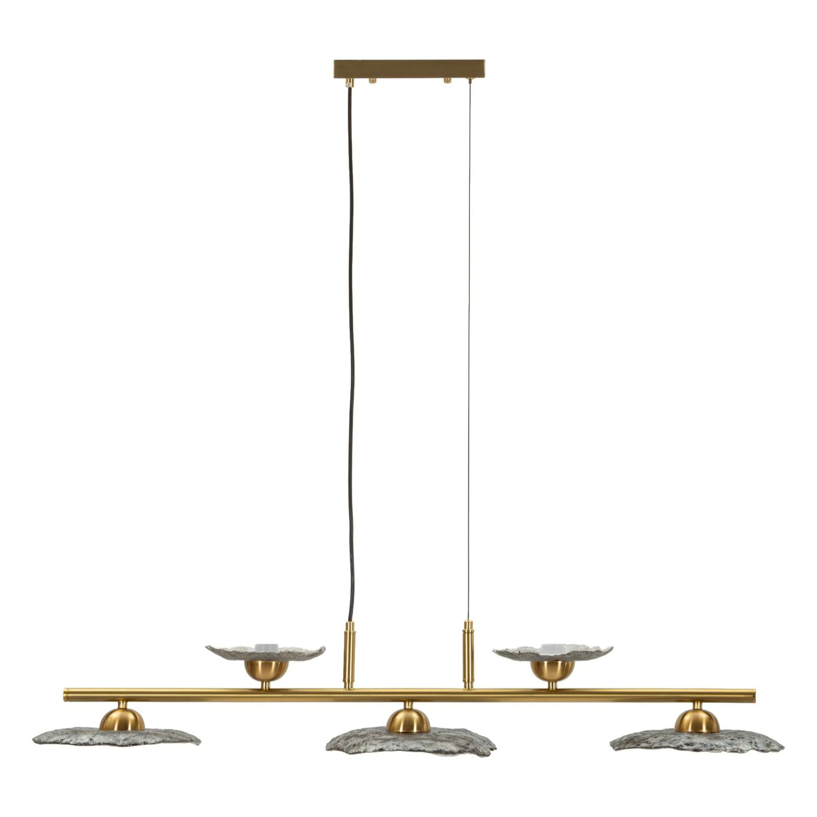 LAMPADARIO EMILY 5 LUCI VETRO GRIGIO CM 100X24X18