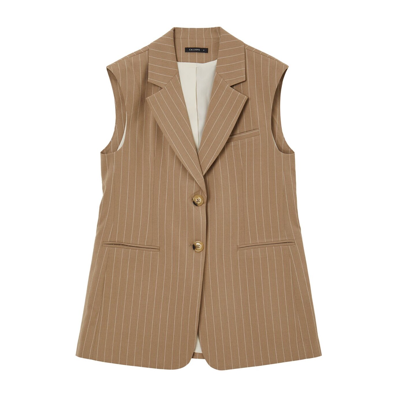 Gilet monopetto gessato