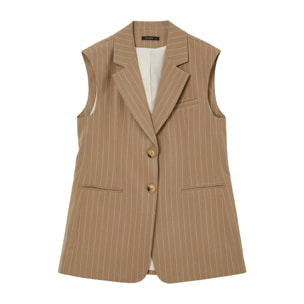 Gilet monopetto gessato