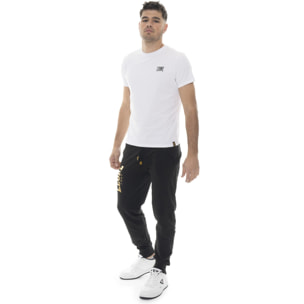 T-shirt in cotone elasticizzato a manica corta con logo Leone 1947 Gold