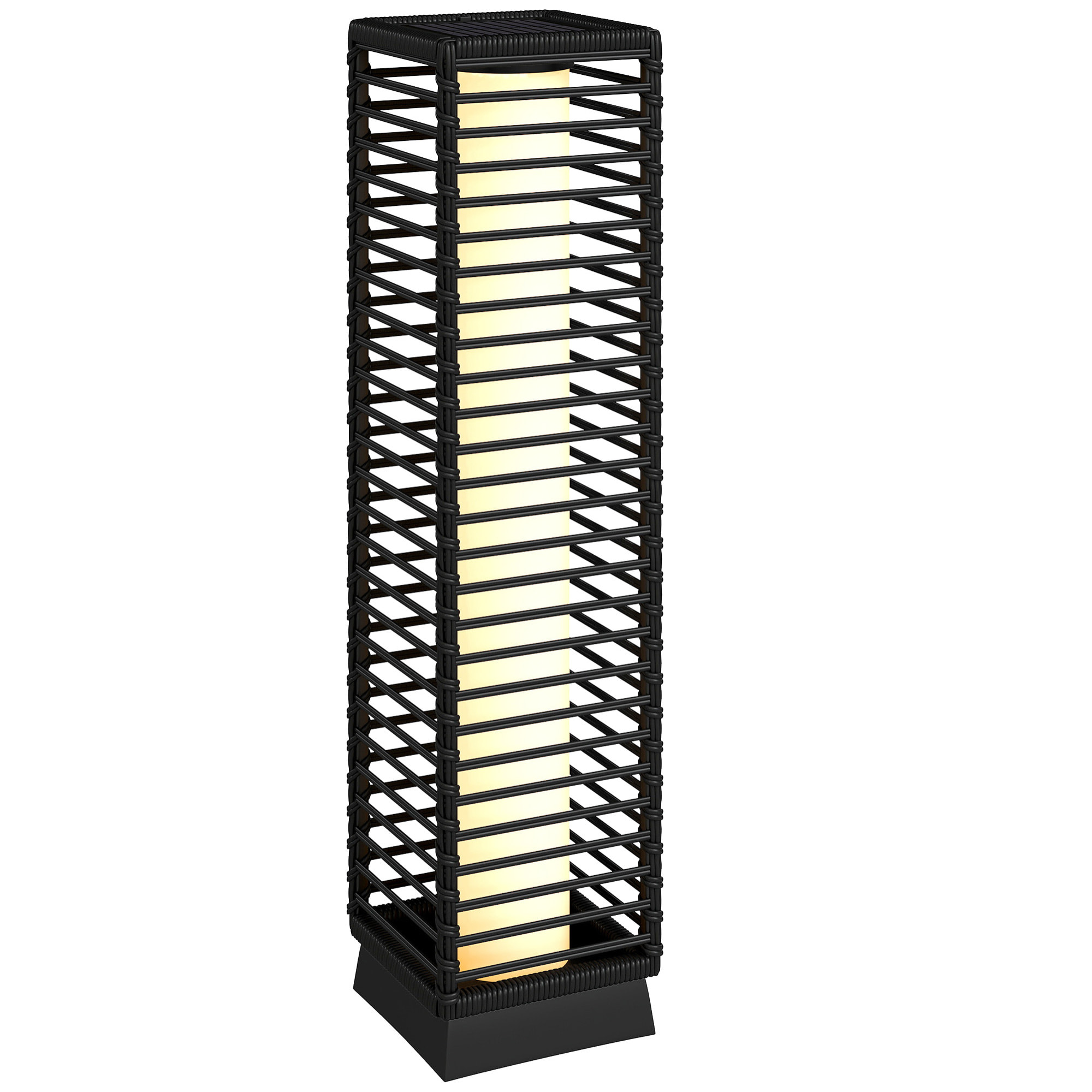 Lanterne solaire capteur de lumière résine tressée noir