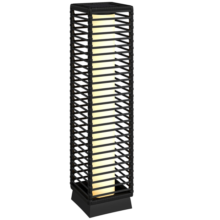 Lanterne solaire capteur de lumière résine tressée noir