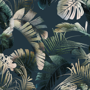 TRAPUNTA INVERNALE VELLUTO LETTO MATRIMONIALE DIS.FOGLIE BLU 350 GR/MQ MADE IN ITALY