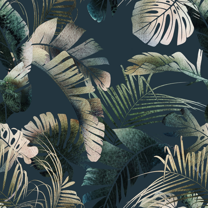 TRAPUNTA INVERNALE VELLUTO LETTO MATRIMONIALE DIS.FOGLIE BLU 350 GR/MQ MADE IN ITALY