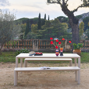 Table de jardin aluminium + 2 bancs SACRAMENTO + MADISON