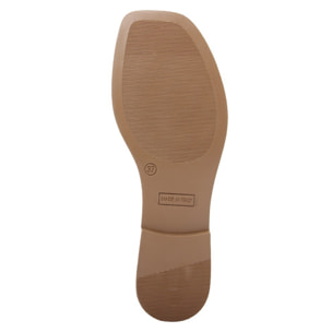 Sandalino Donna in vera pelle Made in Italy colore Blu,Altezza tacco 1,6 cm