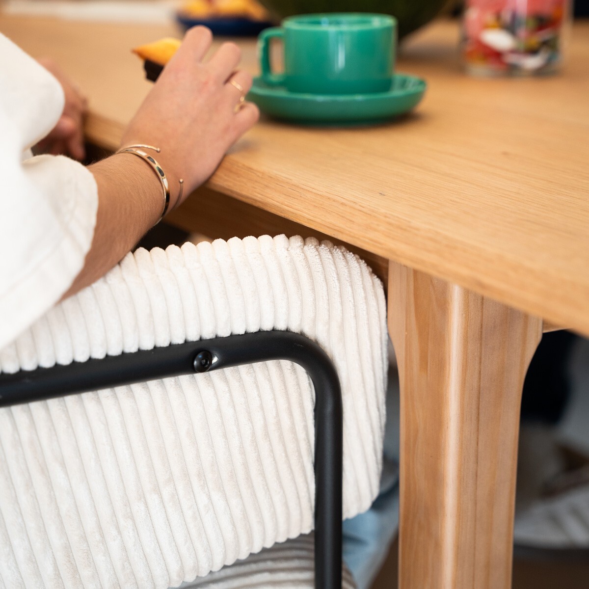 Lot de 2 fauteuils de table, piètement noir - MALONE