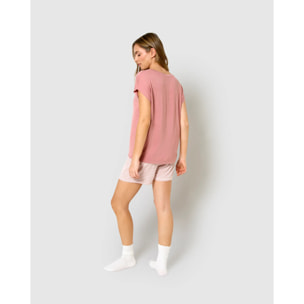Pijama corto viscosa dune rosa