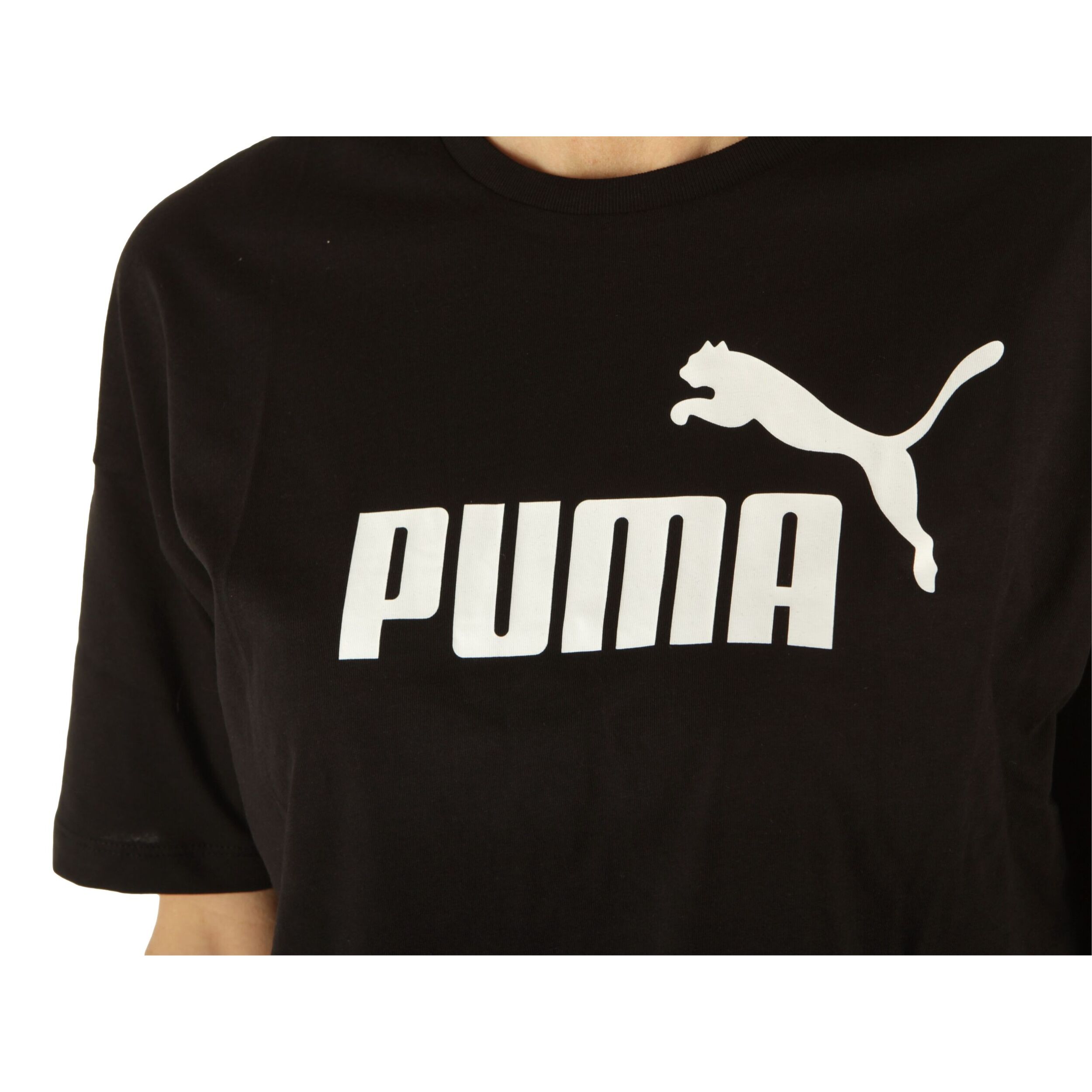 T-Shirt Puma Cropped Logo Tee Nero