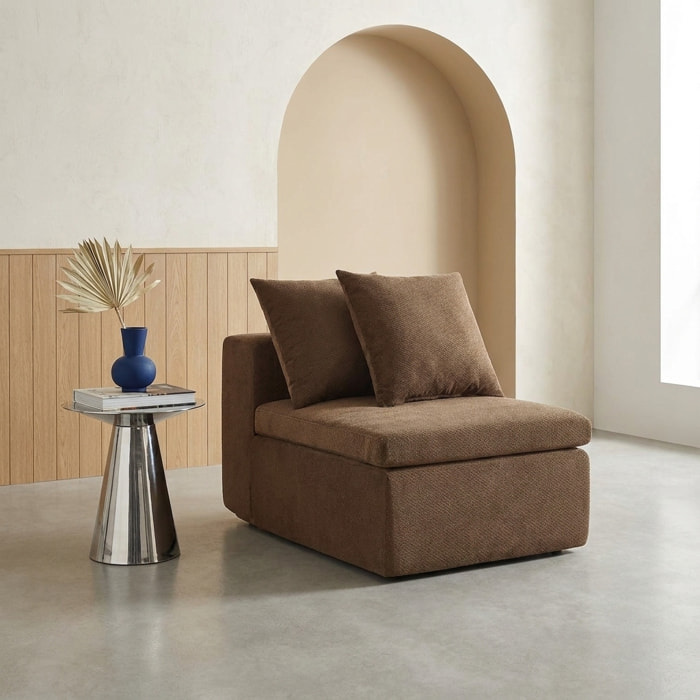 Fauteuil pour canapé modulable tissu chenille 1 place MOVI