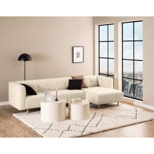 Pueblo - lot de 2 tables basses rondes - effet travertin - 58 et 50 cm - Bois