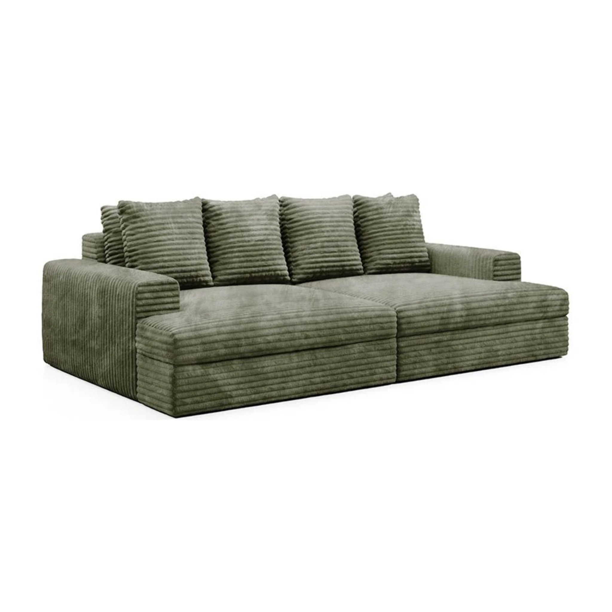 CAMELIA - Canapé 3 places en velours côtelé épais vert