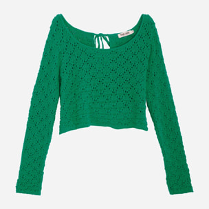 Jersey de mujer crochet con abertura.