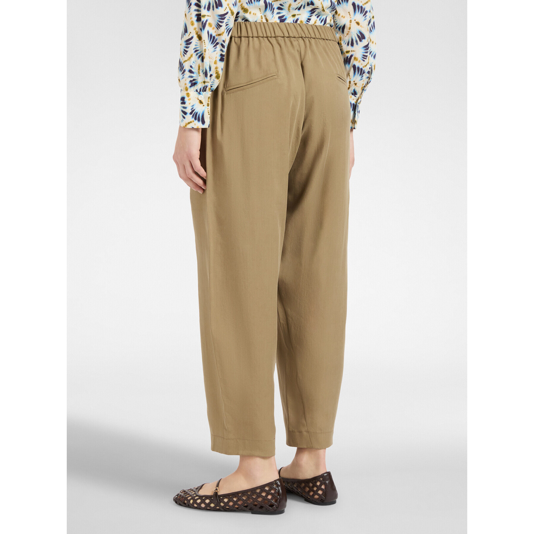 Elena Mirò - Pantalones rectos de lyocell - Marrón