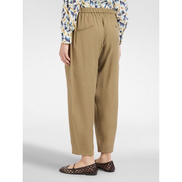 Elena Mirò - Pantalones rectos de lyocell - Marrón