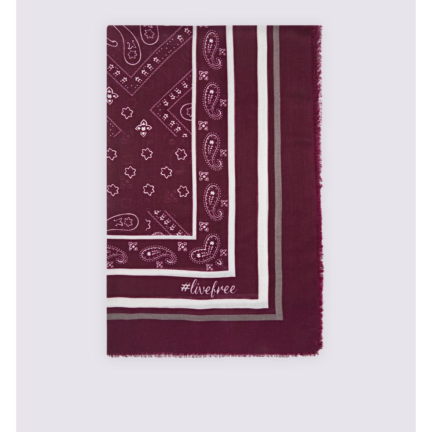 Fiorella Rubino - Foulard largo con estampado de cachemira - Burgundy