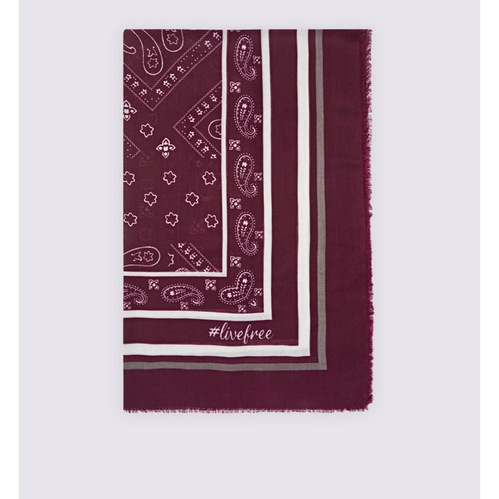 Fiorella Rubino - Foulard largo con estampado de cachemira - Burgundy
