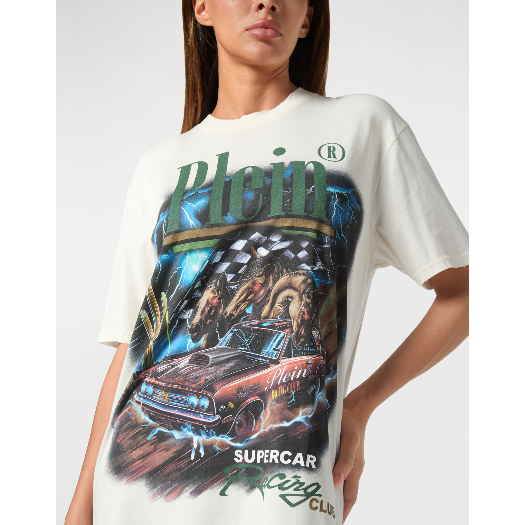 PHILIPP PLEIN Camiseta de cuello redondo RACING