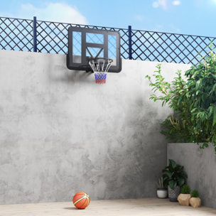 Panier de basket-ball mural - kit fixation murale inclus - acier PVC noir