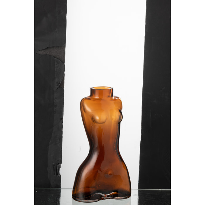 J-Line vase Corps - verre - marron - small