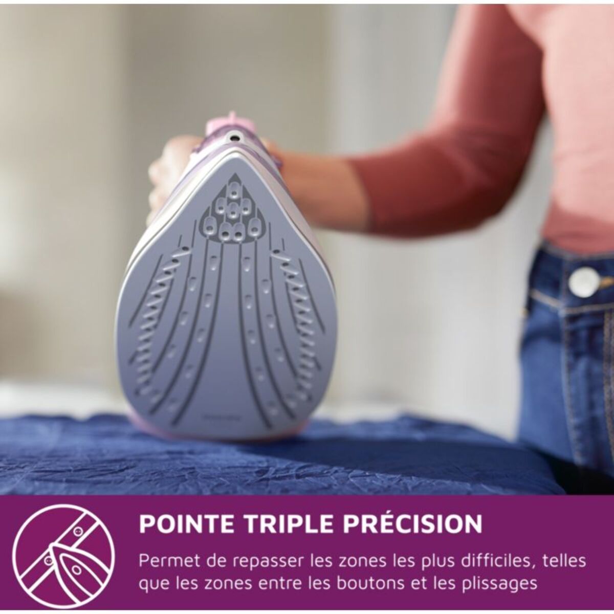 Fer à repasser PHILIPS DST3010/30 fer à vapeur Série 3000 mauve et blanc, 2000W