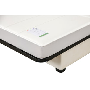 Canapé convertible Noe, matelas Simmons, 130 x 190 cm, 2 coussins offerts, framboise